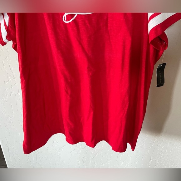 LANE Bryant| Red Scoop neck tee “American Dream” logo•••Plus Size Graphic NWT 4X - Picture 4 of 9